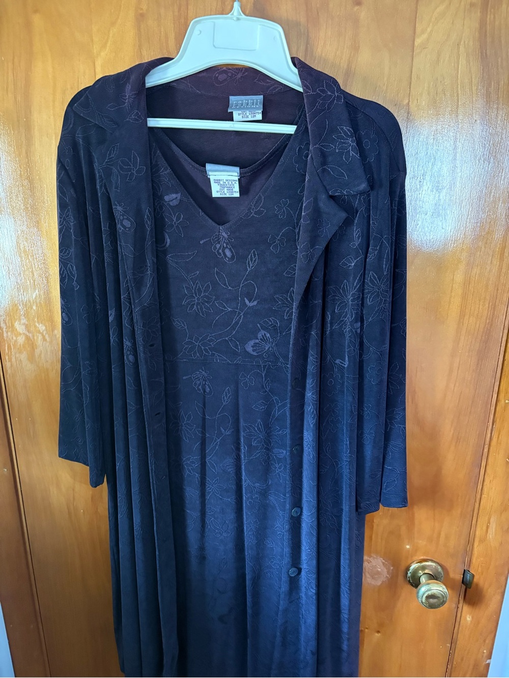 Rabbit Rabbit Rabbit Black Floral Knit Dress with Matching Jacket